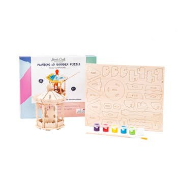 3D Wooden Puzzle Paint Kit- Carousel