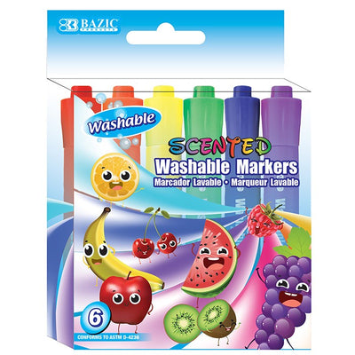 6 Color Washable Scented Markers