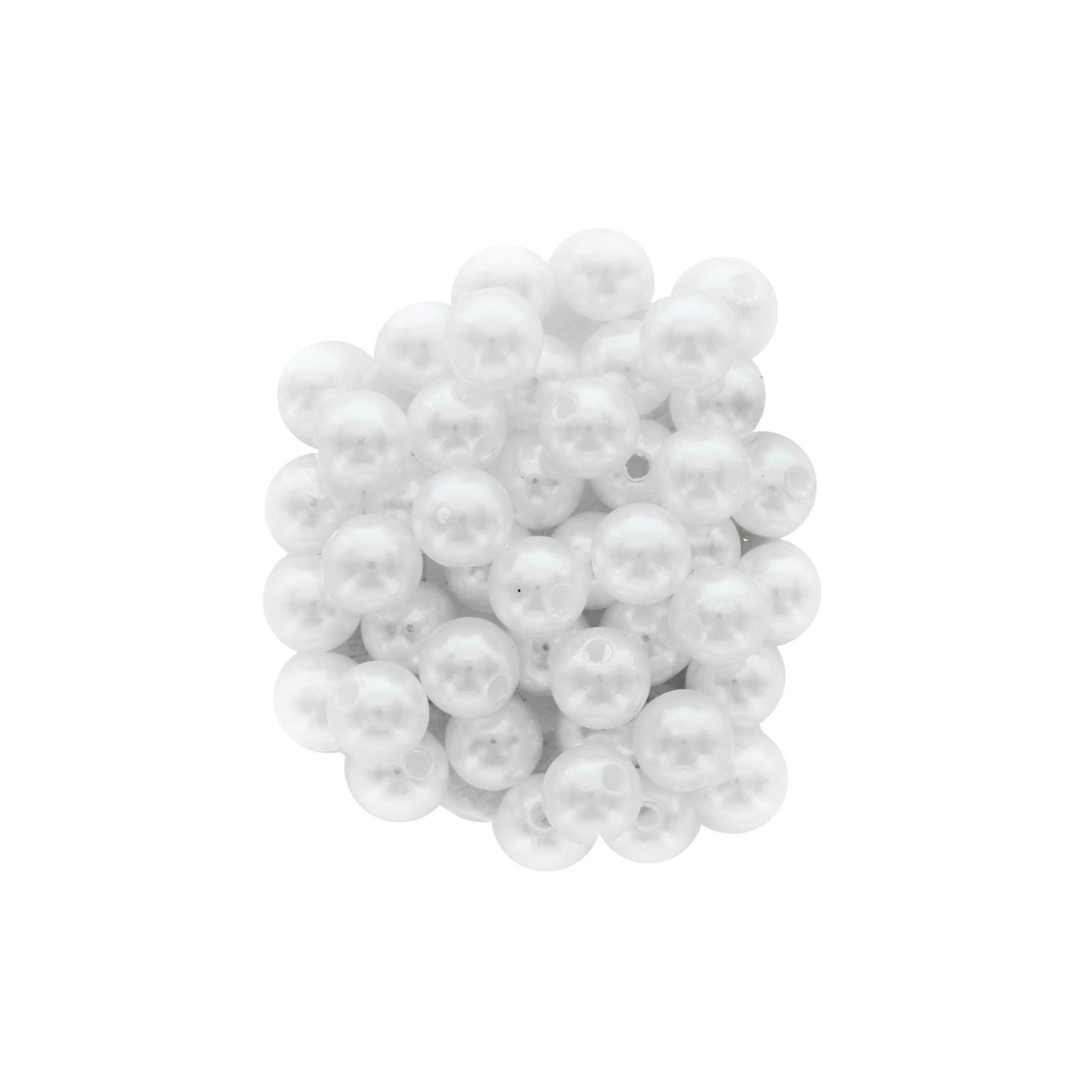 Pearl Beads White 10mm: 3mm Hole 200/pk