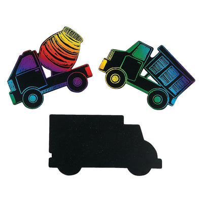 Paper Magic Color Scratch Trucks, 4 1/2" - 5 1/2" x 3", 24/pk