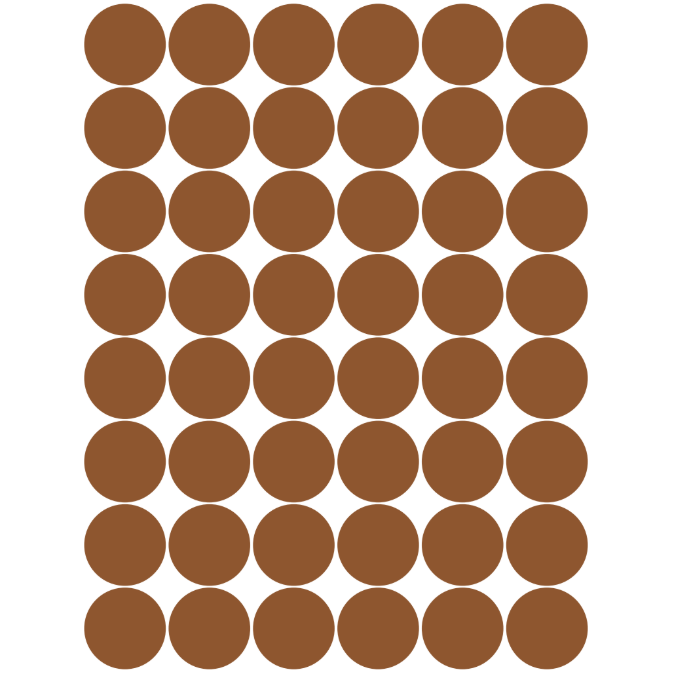 Color Coding Dot Sticker Brown 3/4" 19mm Color Print 32/pk