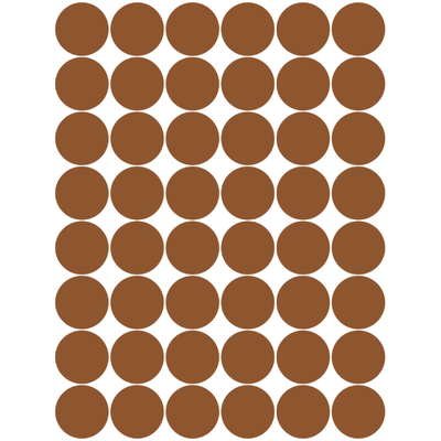 Color Coding Dot Sticker Brown 3/4" 19mm Color Print 32/pk