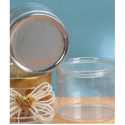 3"X 3" Cylinder Container 12/pk Clear