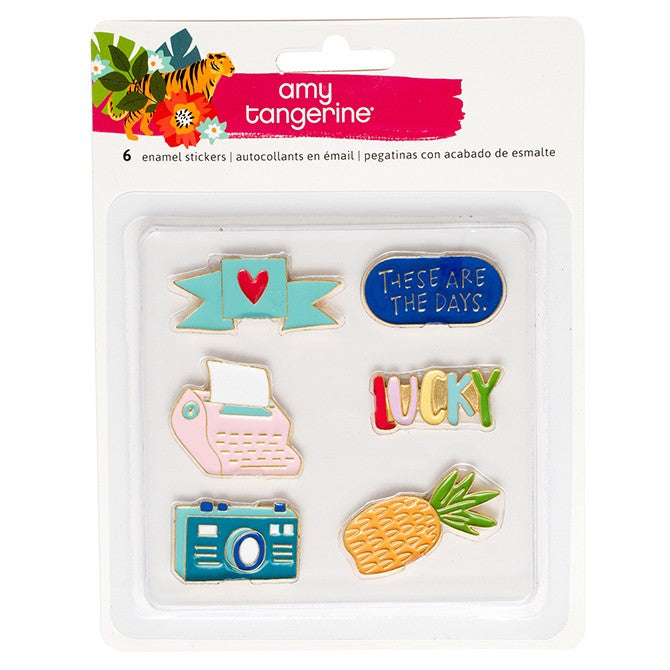 Stickers & Bling - Hustle & Heart - Enamel Gold Metal