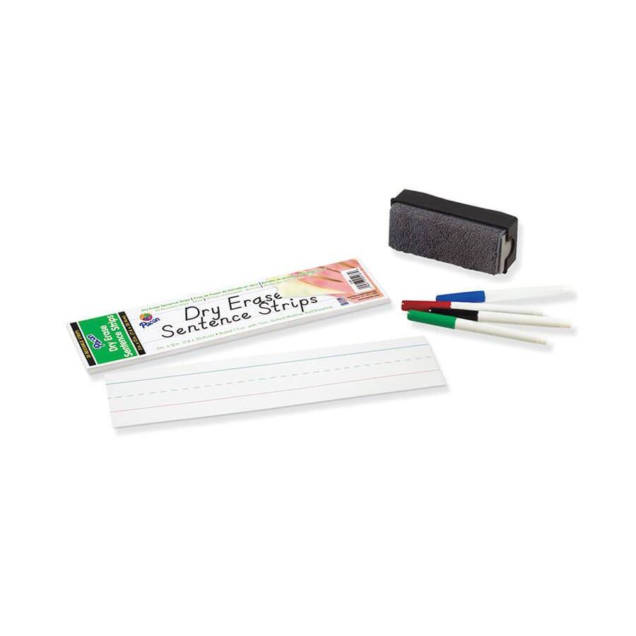 Dry Erase Sentence Strips 3" x 12" White 30/pk