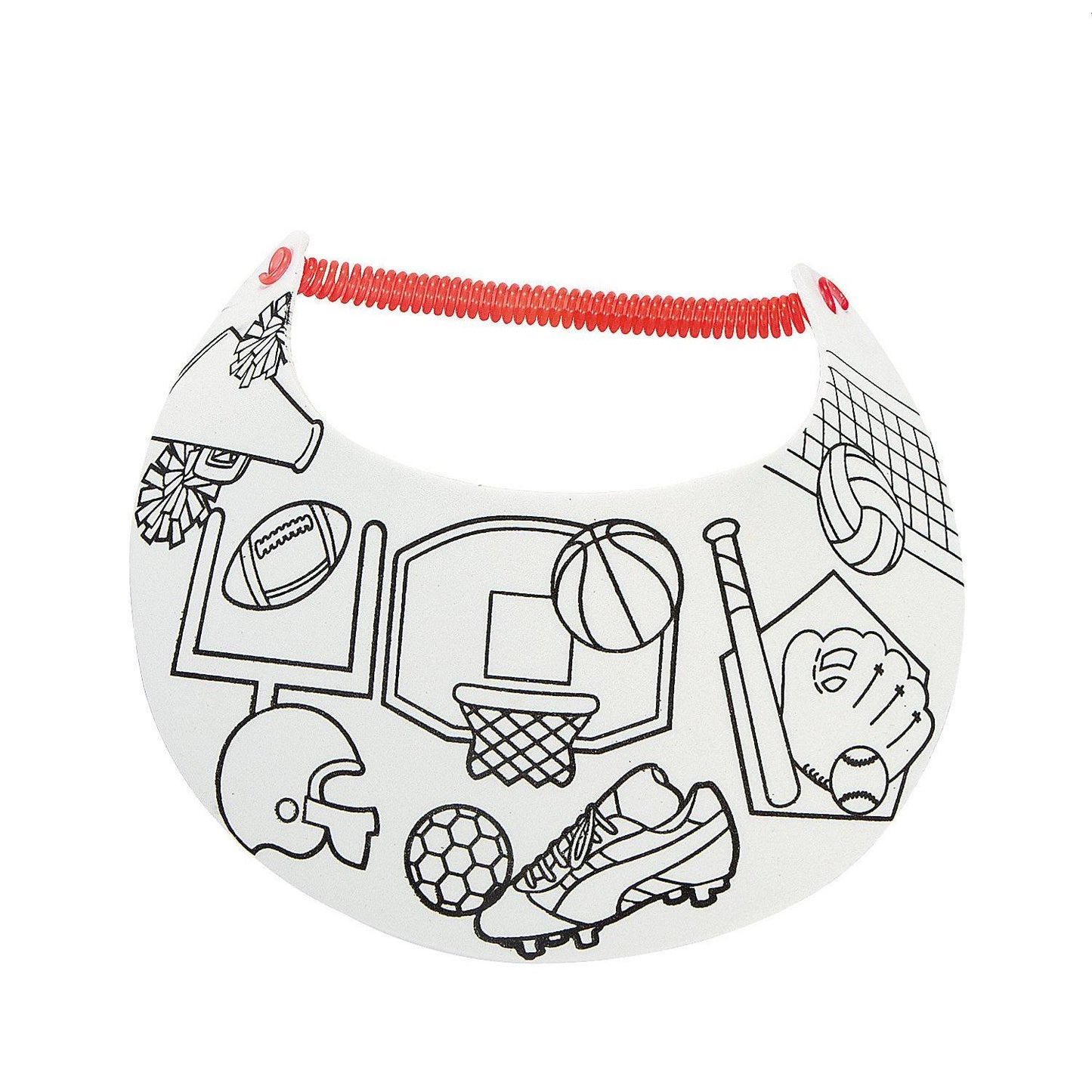 Color Your Own Sports Foam Visors, 7" x 9" - 12/pk