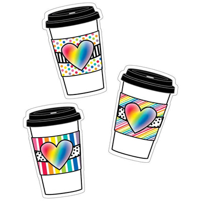 Coffee Cup Rainbow Cutouts