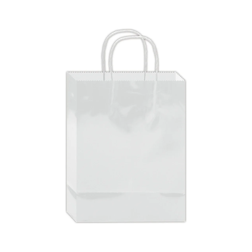 Glossy Gift Bag White 8.8x5.5x3.5"
