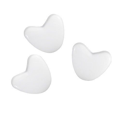 Heart-Shaped Pony Beads: White Pearl Color, 65 pack (closeout)