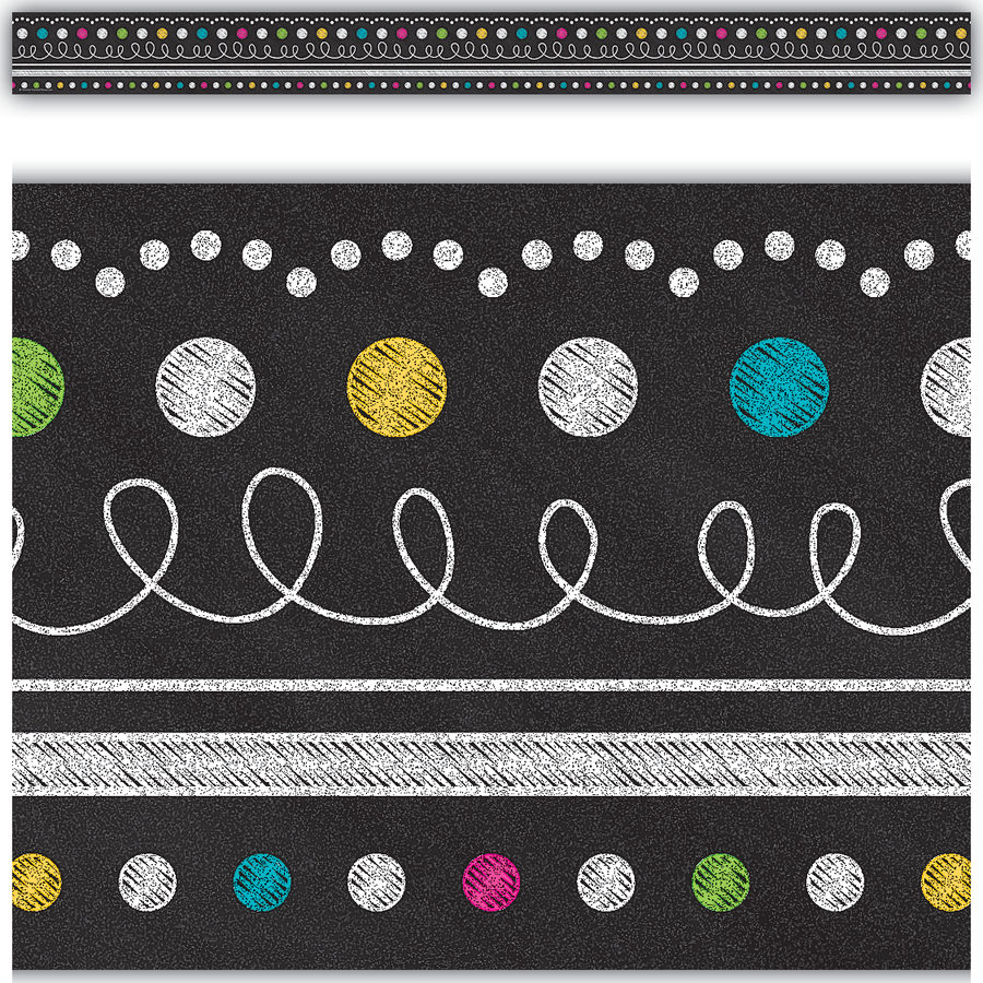 Chalkboard Brights Straight Border 3'' x 35'' 12/pk
