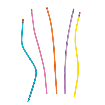 Plastic Striped Flexible Pencils 12/PK