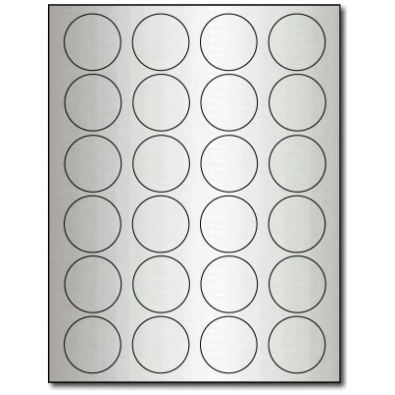 Silver Foil Labels Round 24/pg 20 sheets