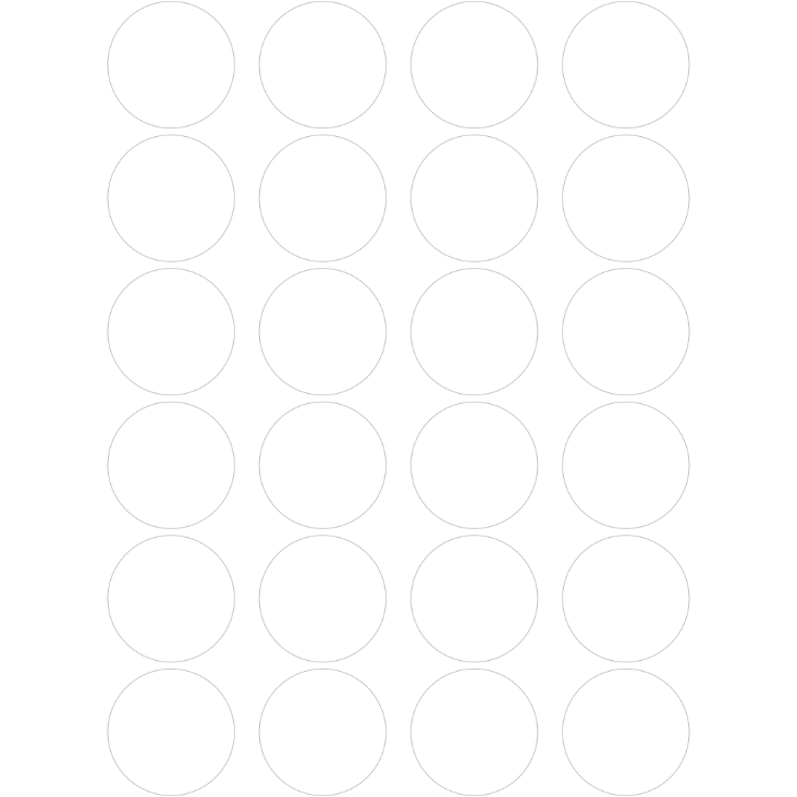 Color Coding Dot Stickers All 1" White 25mm Color Print 32/pk