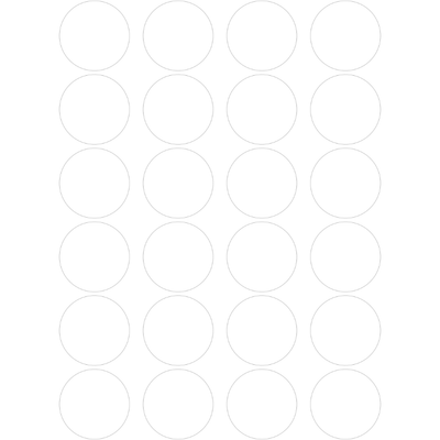 Color Coding Dot Stickers All 1" White 25mm Color Print 32/pk