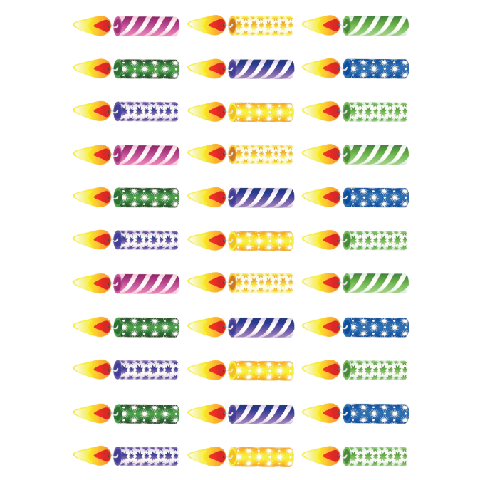 Candle Stickers Rectangle 35mm x 12mm Clear 10/pk