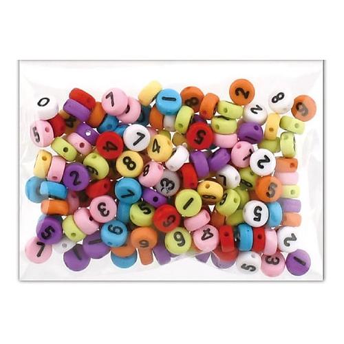 Number Beads Assorted 7mm 20g