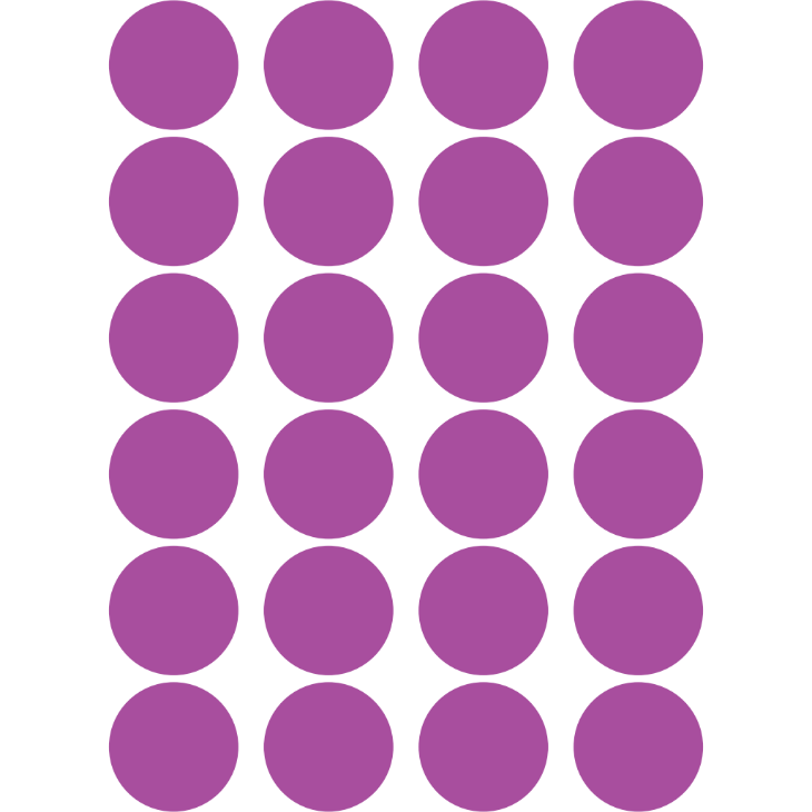 Color Coding Dot Stickers All 1" Purple 25mm Color Print 32/pk