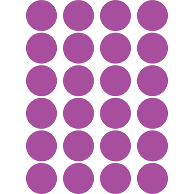 Color Coding Dot Stickers All 1" Purple 25mm Color Print 32/pk