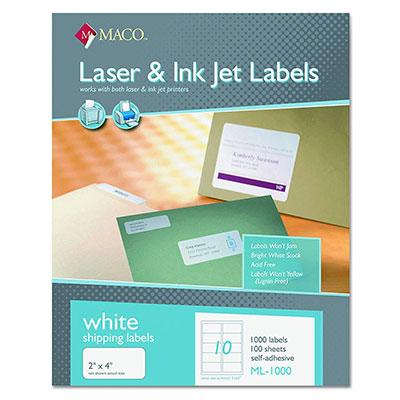 White Laser Labels — 100/pk