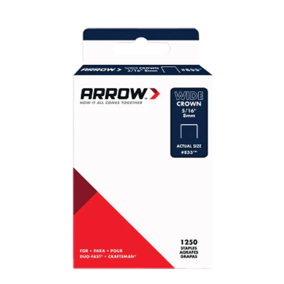 Arrow Staples #855 8mm 5/16" 1250 pk
