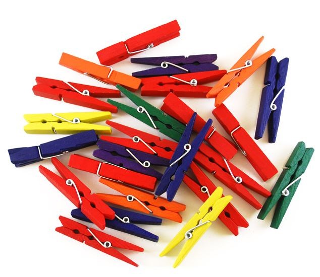 Wooden Clothespins 1 7/8" 24/pk (Colored) (Closeout)