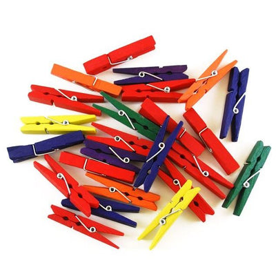 Wooden Clothespins 1 7/8" 24/pk (Colored) (Closeout)