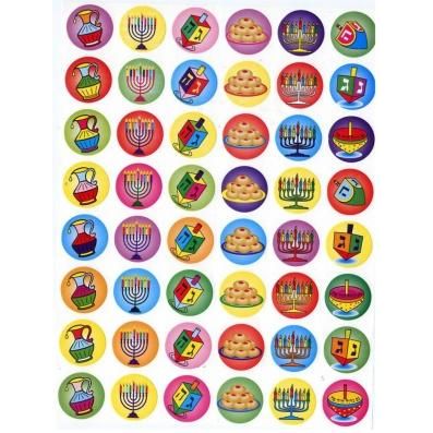 Chanukah Stickers 3/4" 10 Sheets