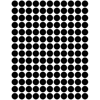 Color Coding Dot Stickers All 1/4" Black 10mm Color Print 32/pk