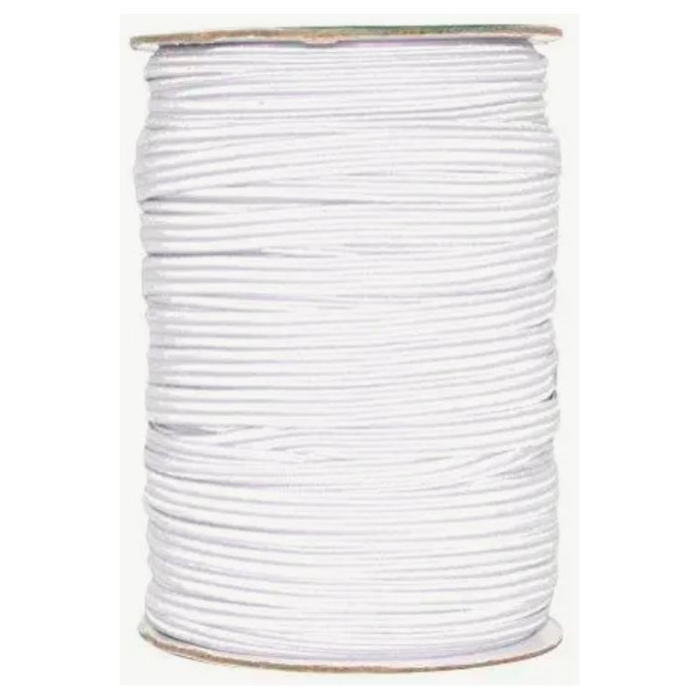 Elastic Cord White 6mm 50yd (1/4")