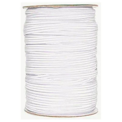 Elastic Cord White 6mm 50yd (1/4")