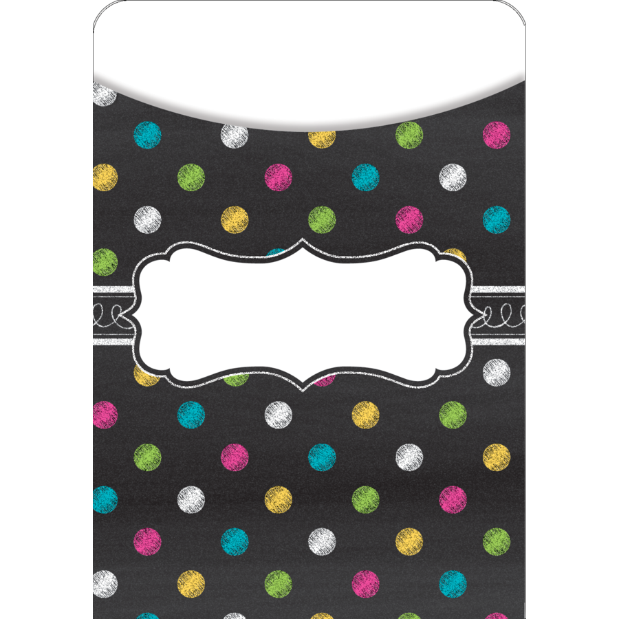 Bright Chalkboard Library Pockets 35/pk