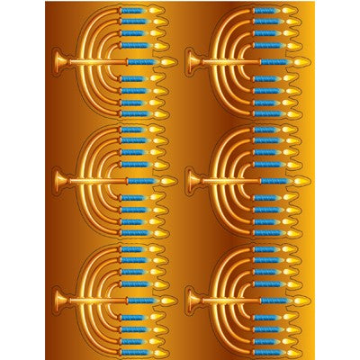 Die-Cut Menorah Sticker 2" 6 Sheets