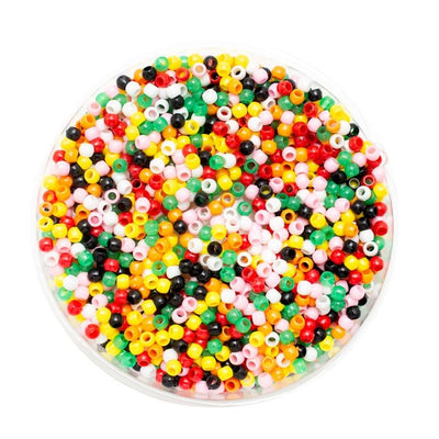 Multi color mini plastic pony beads 200g 4mm (closeout)