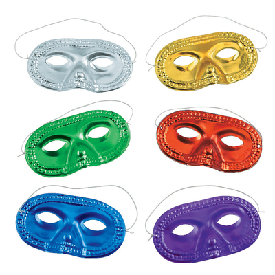 Assorted Metallic Color Eye Masks 24/pk