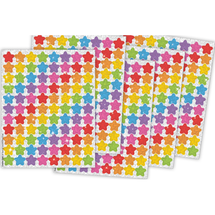 Colorful Sparkle Stars Stickers Value Pack 7/16" 1300/pk