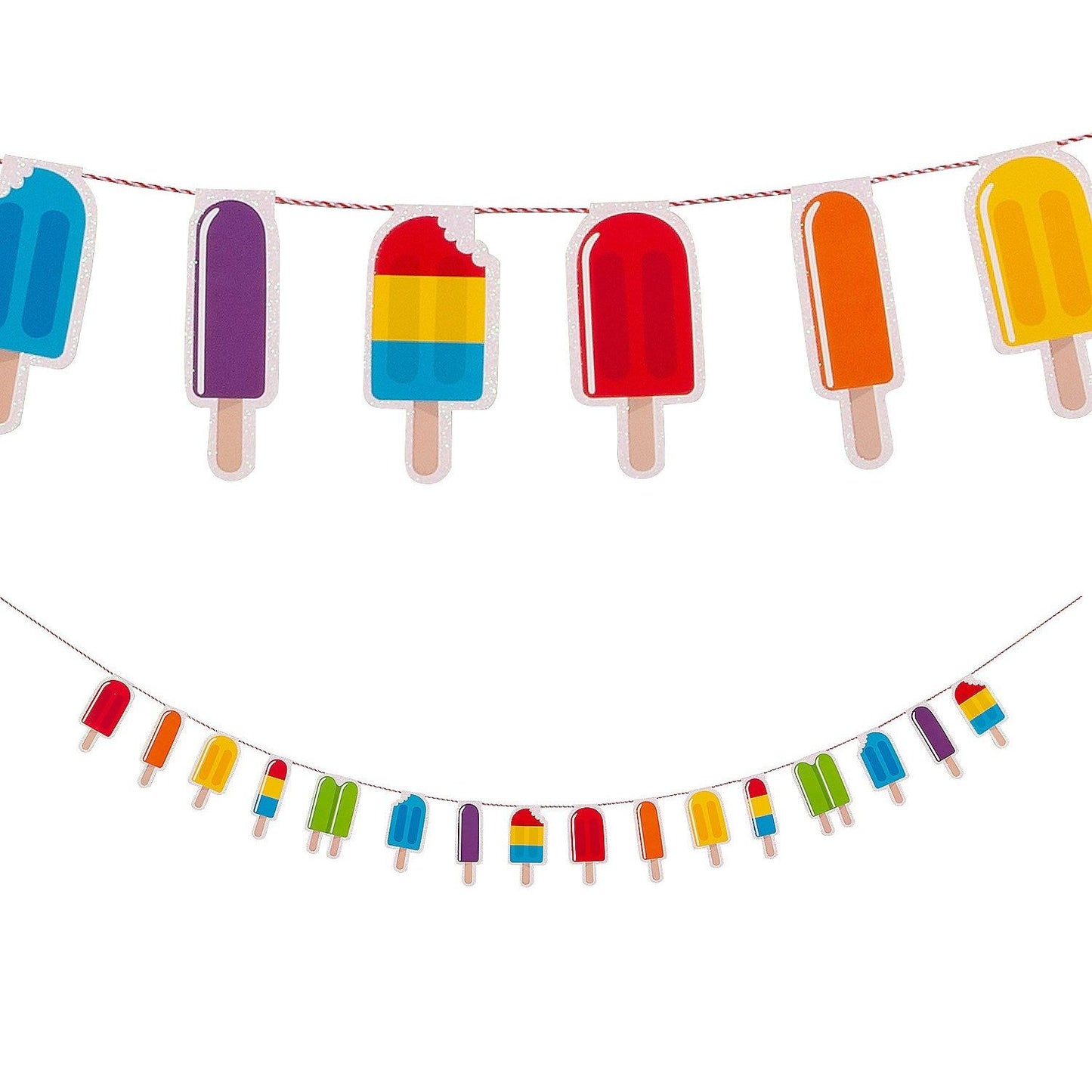 Ice Pop Party Garland with Glitter 4 1/2" x 7 ft.