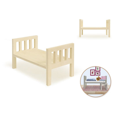 Mini Wooden Bed Frame 4.8"x2.7"x2.8"