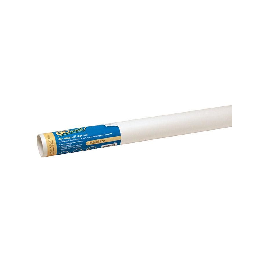 Dry Erase Roll, Self-Adhesive, White, 1 Roll