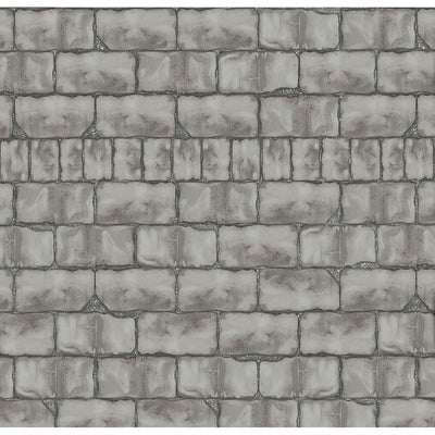 Vinyl Grey Brick Wall Background, 30 Ft. x 4 Ft.