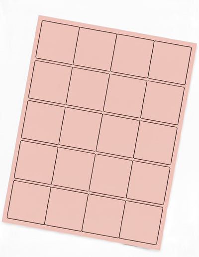 2" Square Labels 20/pg 100/pk pastel Pink