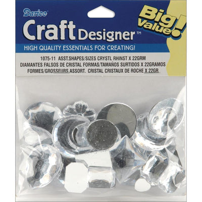 Rhinestone Crystal Assorted Shapes 28 Grams (Closeout)