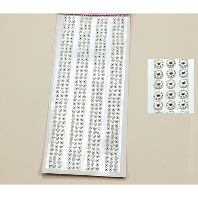 Adhesive Rhinestone Flower Ribbon Silver 5mm 504/pk