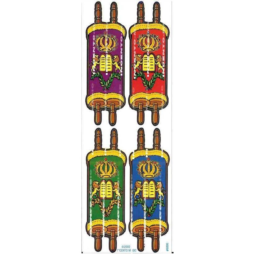 Stickers Colored Torah 4 on a Sheet (25 Sheets)