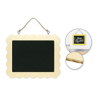 Natural Chalkboard Frame w/Jute Hanger 6 3/4" x 5 1/2" Scalloped (closeout)