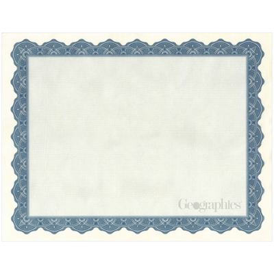 Optima Parchment Certificate Paper 8 1/2" x 11" 50 Sheets Blue