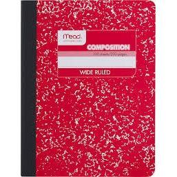 Composition Book Wide Ruled 100 Sheets Colored Covers