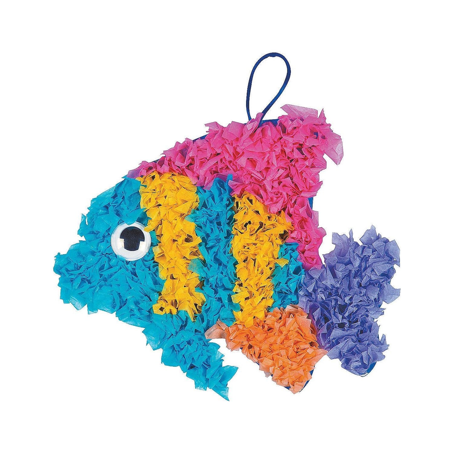 Crinkle Tissue Paper Tropical Fish Craft Kit, 8", 12/pk