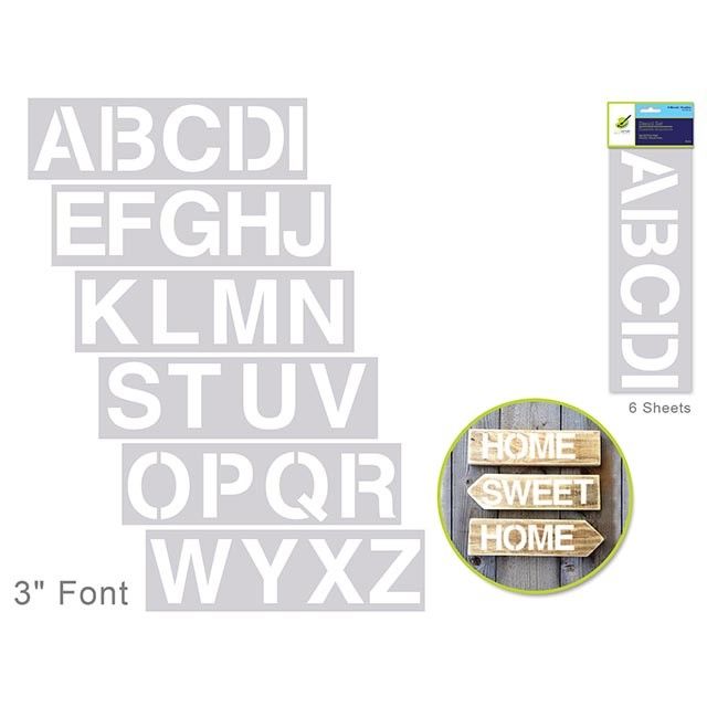 3" Alphabet Stencil 6 sheet