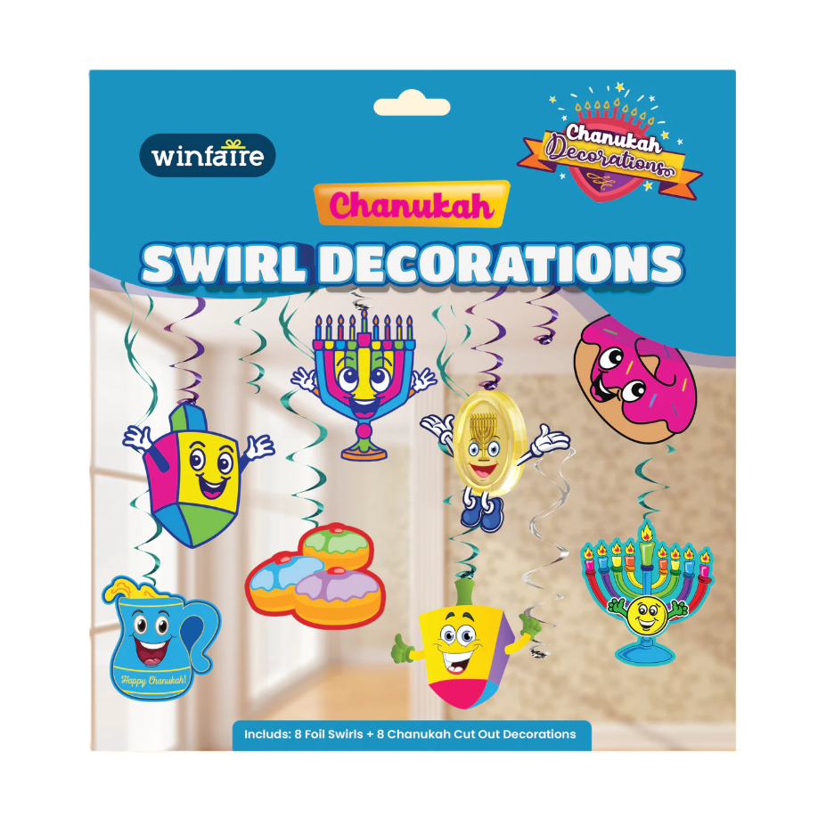 Chanukah Swirl Decorations 9.5x10"