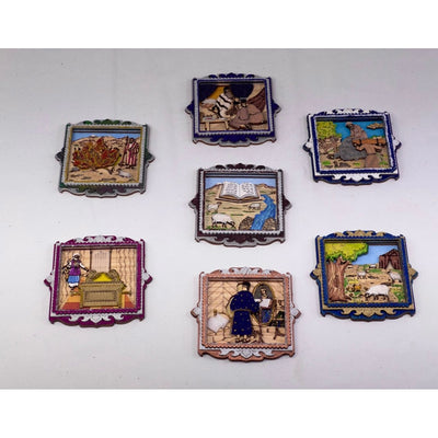 Square ushpizin set not colored 7 squares 3.5"  (Discontinued)